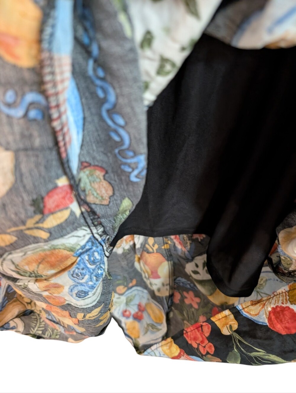 Blu Pepper Black Fruit-Print Tiered Midi Dress...Size Large - Picture 10 of 10